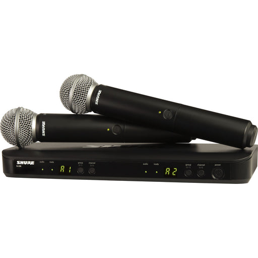 Shure BLX288/SM58 dual wireless microphone system with SM58 handheld transmitters in H11 frequency band