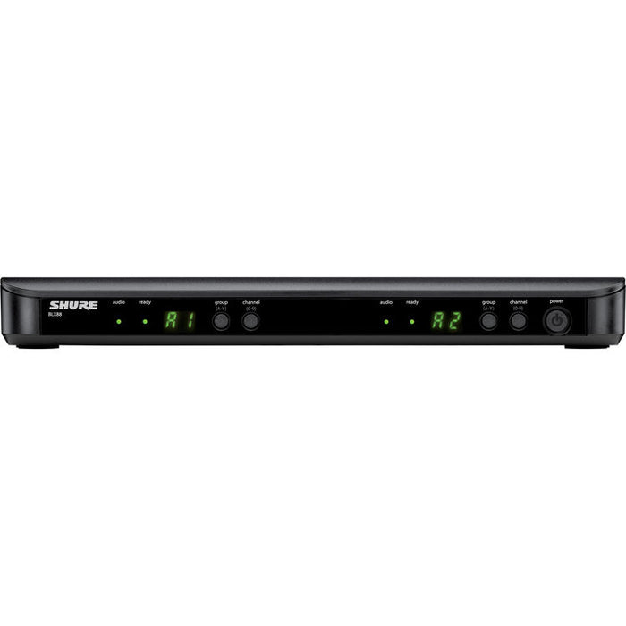 Shure BLX88 dual-channel tabletop wireless receiver H10 band 542-572 MHz for BLX wireless microphone systems