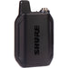 Shure GLXD1+ dual-band wireless bodypack transmitter for lavalier, headset, and instrument microphone applications.