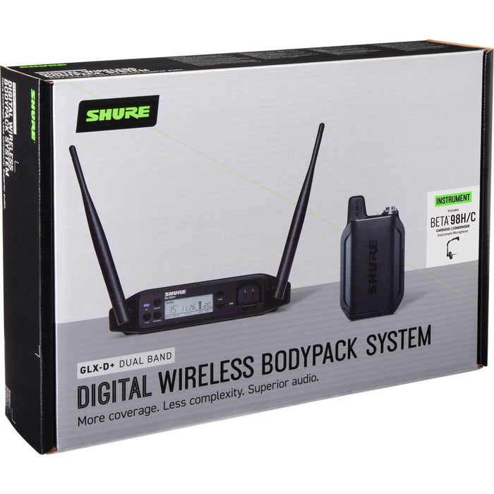 Shure GLXD14+ Dual-Band Wireless Instrument System with bodypack and guitar cable