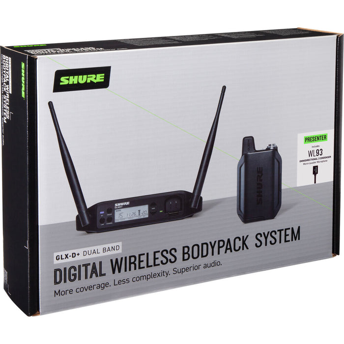 Shure GLXD14+ Dual-Band Omni Wireless Presenter System with lavalier mic and receiver
