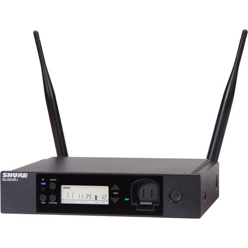 Shure GLXD14R+ dual-band wireless earset rack system with MX53 earset microphone and rackmount receiver.