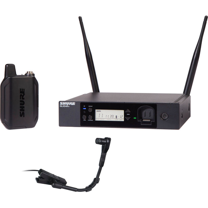 Shure GLXD14R+ Dual-Band Wireless Instrument Rack System with guitar bodypack transmitter