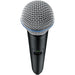 Shure GLXD2+ dual-band wireless handheld transmitter with BETA 58A dynamic vocal microphone capsule.