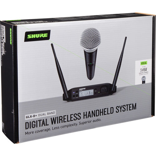 Shure GLXD24+ Dual-Band Wireless Microphone System with SM58 Handheld Mic