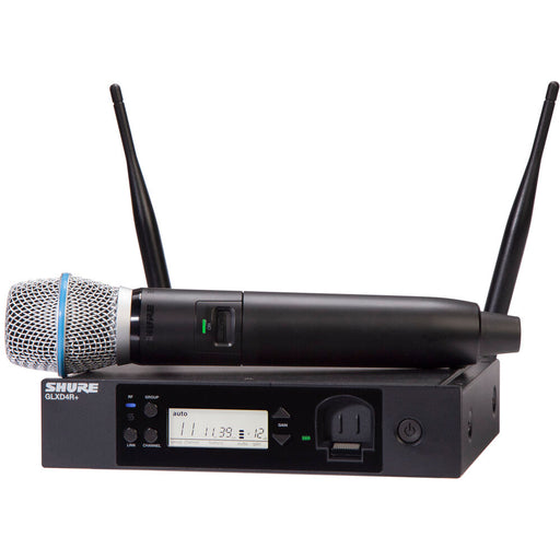Shure GLXD24R+ Dual-Band Wireless Vocal Rack System with BETA 87A Microphone for crystal-clear stage performance