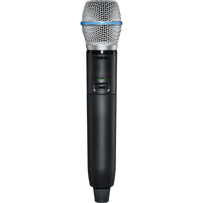 Shure GLXD24R+ Dual-Band Wireless Vocal Rack System with BETA 87A Microphone for crystal-clear stage performance