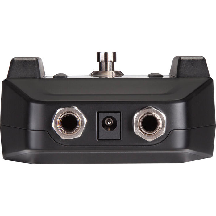Shure GLXD6+ dual-band wireless guitar pedal receiver with integrated tuner for professional pedalboard setups.