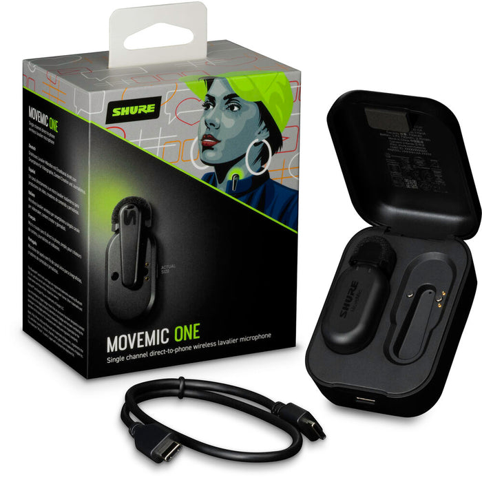 Shure MoveMic One clip-on wireless microphone system for mobile devices