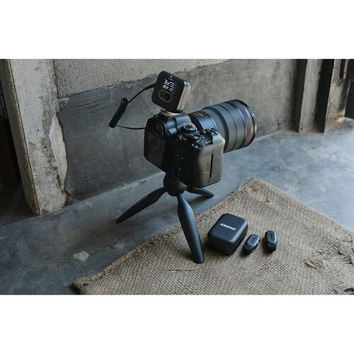 Shure MoveMic Two Receiver Kit with dual clip-on wireless microphones and receiver for cameras and mobile devices