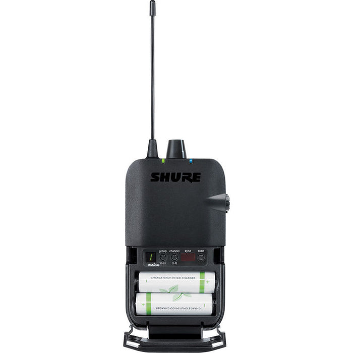 Shure P3R-H20 wireless bodypack receiver for PSM300 in-ear monitoring systems operating in the H20 frequency band