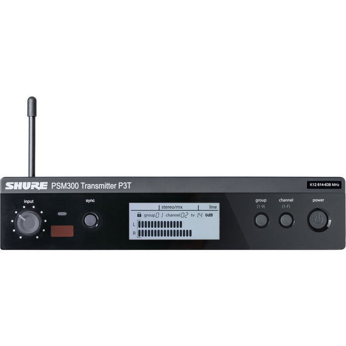 Shure P3T-G20 wireless transmitter for PSM300 in-ear monitoring systems operating in the G20 frequency band