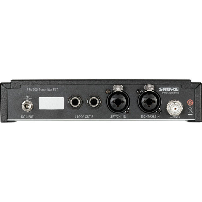 Shure P9T wireless transmitter for PSM 900 in-ear monitoring systems operating in the H21 frequency band