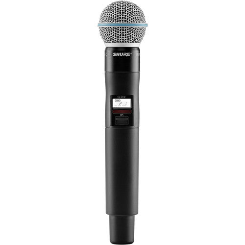 Shure QLXD2/B58A-H50 digital wireless handheld microphone transmitter with Beta 58A capsule for live vocal applications