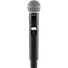 Shure QLXD2/B58A-V50 digital wireless handheld microphone transmitter with Beta 58A capsule for professional live vocals