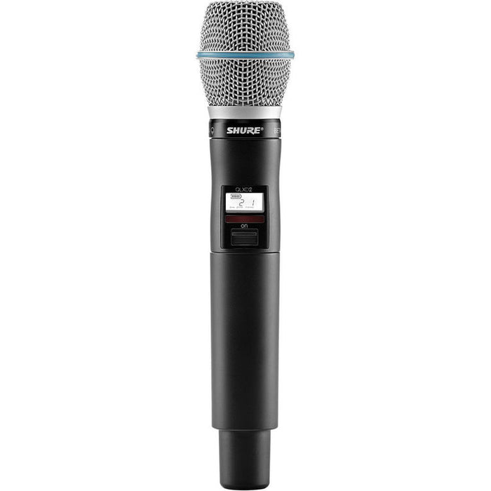 Shure QLXD2/B87A-G50 digital wireless handheld microphone transmitter with Beta 87A condenser capsule for live vocals
