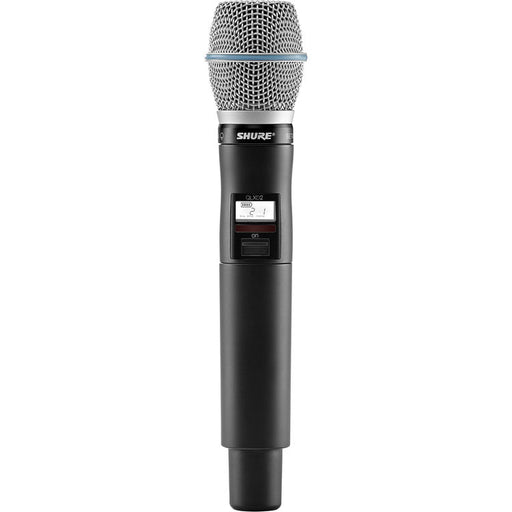 Shure QLXD2/B87A-V50 digital wireless handheld microphone transmitter with Beta 87A condenser capsule for live vocals