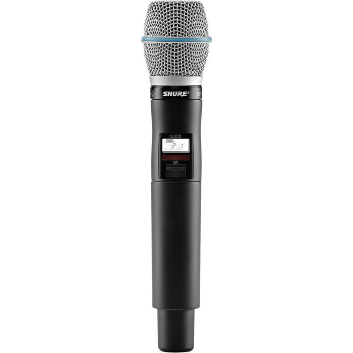 Shure QLXD2/B87C-G50 digital wireless handheld microphone transmitter with Beta 87C condenser capsule for professional vocals