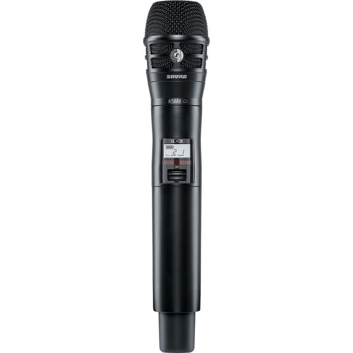 Shure QLXD2/KSM8-H50 digital wireless handheld microphone transmitter with KSM8 dynamic capsule for professional live vocals