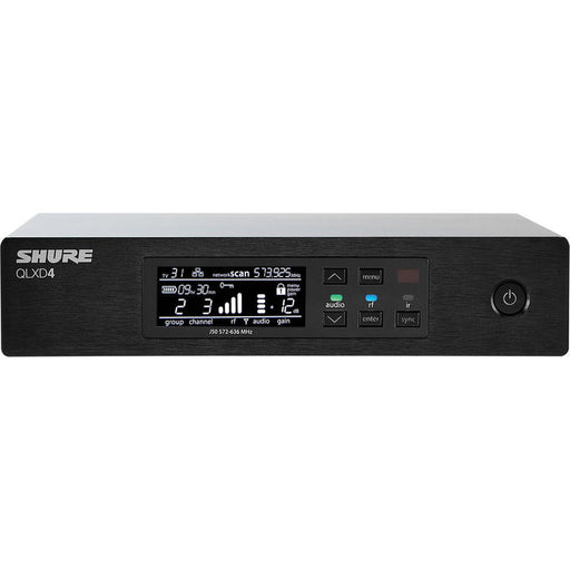 Shure QLXD4-G50 digital wireless receiver for QLX-D wireless microphone systems operating in the 470 to 534 MHz range