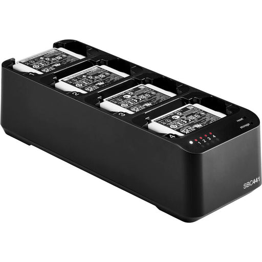 Shure SBC441 four-bay charger for ADXR bodypack receivers and SB910 rechargeable batteries without power supply