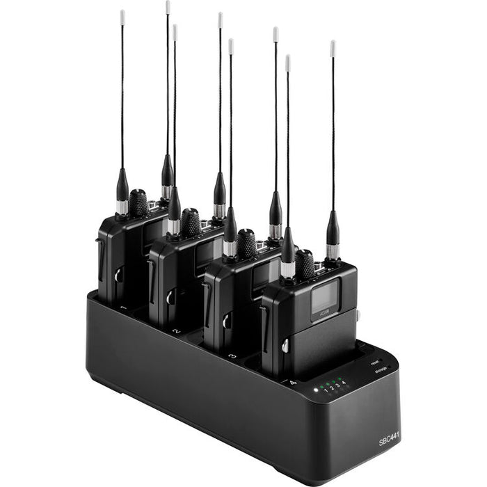 Shure SBC441 four-bay charger for ADXR bodypack receivers and SB910 rechargeable batteries without power supply