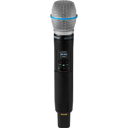 Shure SLXD24+/B87A digital wireless handheld microphone system with Beta 87A supercardioid condenser capsule.