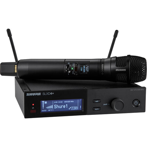 Shure SLXD24+/N8C digital wireless handheld microphone system with Nexadyne 8/C cardioid microphone capsule.
