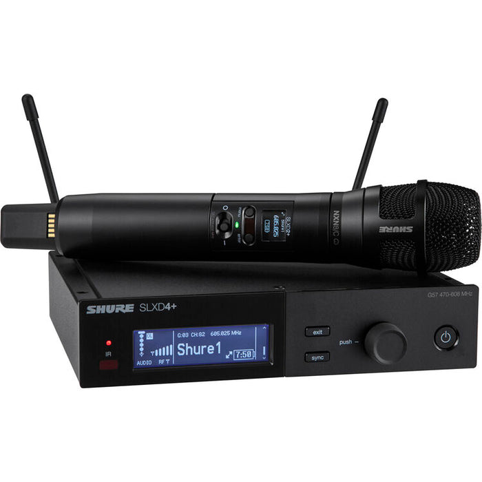 Shure SLXD24+/N8C digital wireless handheld microphone system with Nexadyne 8/C cardioid microphone capsule.