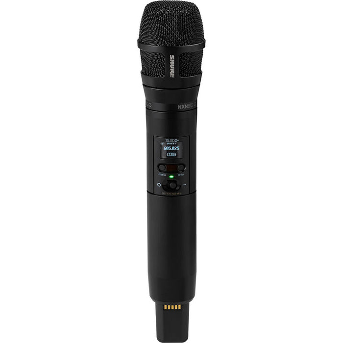 Shure SLXD24+/N8C digital wireless handheld microphone system with Nexadyne 8/C cardioid microphone capsule.