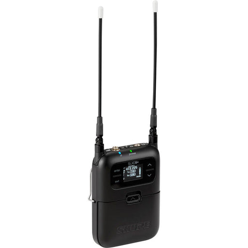 Shure SLXD5+ digital camera-mount wireless receiver for broadcast, filmmaking, and mobile production applications.
