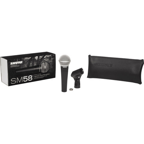 Shure SM58-LC Cardioid Dynamic Vocal Microphone with windscreen and steel mesh grille