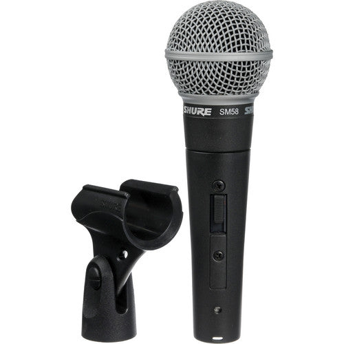 Shure SM58S cardioid dynamic vocal microphone with on/off switch for professional vocal performance