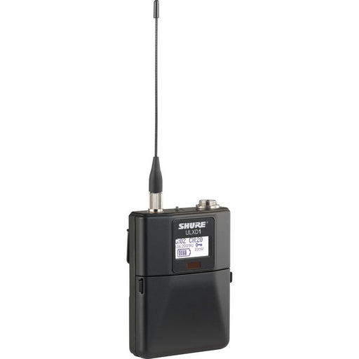 Shure ULXD1-V50 VHF digital wireless bodypack transmitter with TA4M connector for lavalier and headset microphones