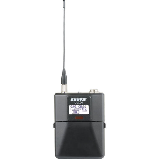 Shure ULXD1-V50 VHF digital wireless bodypack transmitter with TA4M connector for lavalier and headset microphones