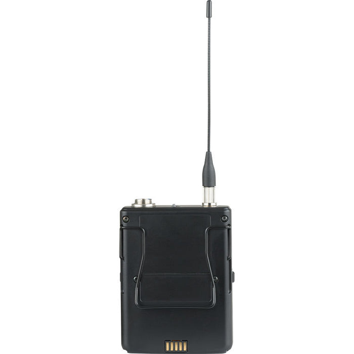 Shure ULXD1-V50 VHF digital wireless bodypack transmitter with TA4M connector for lavalier and headset microphones