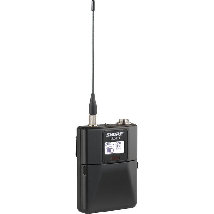 Shure ULXD1LEMO3-G57 digital wireless bodypack transmitter with 3-pin LEMO connector for professional microphones in 470–608 MHz band