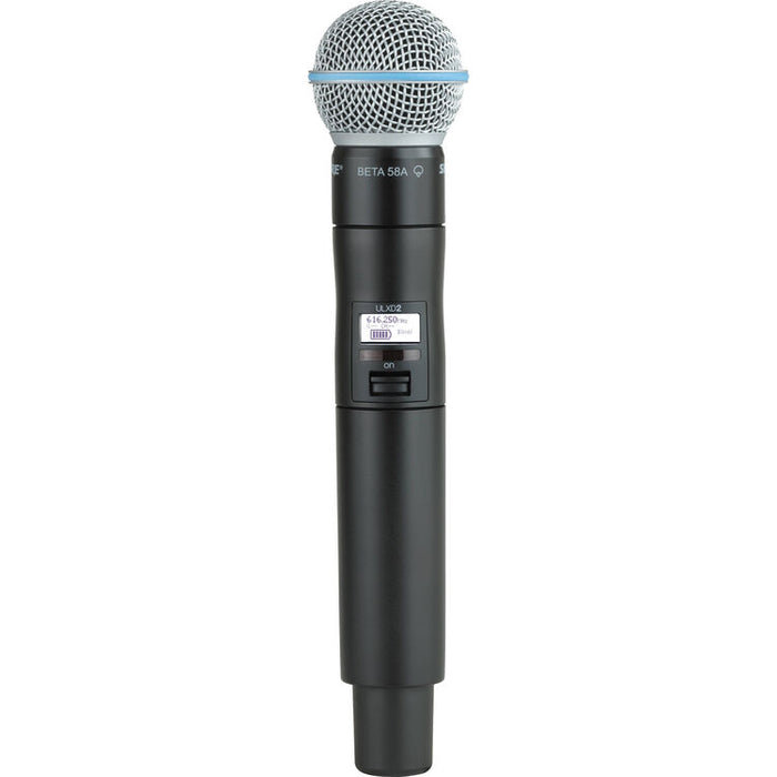 Shure ULXD2/B58-G57 digital handheld wireless microphone transmitter with Beta 58A capsule for professional vocal applications