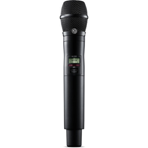 Shure ULXD2/KSM11B digital handheld wireless microphone with KSM11 condenser capsule in black for professional vocal performance