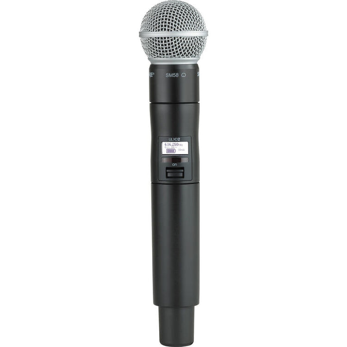 Shure ULXD2/SM58 digital handheld wireless microphone with SM58 dynamic capsule for live vocals and presentations