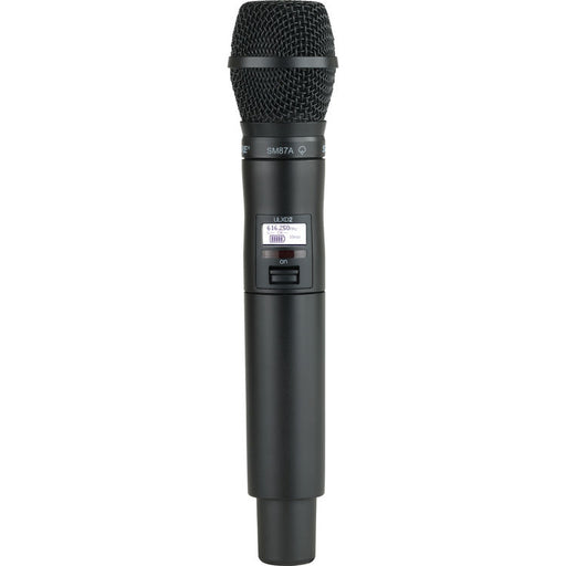 Shure ULXD2/SM87A VHF digital handheld wireless microphone with SM87A condenser capsule for professional vocal performance