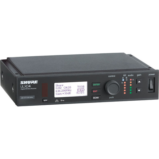 Shure ULXD4 V50 single-channel VHF digital wireless receiver for professional audio and broadcast systems