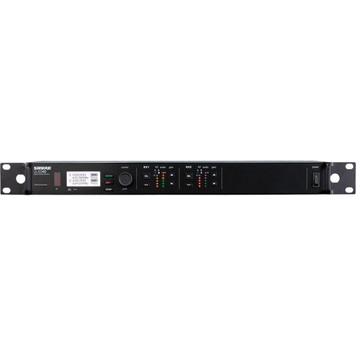 Shure ULXD4D-G57 dual-channel digital wireless receiver with Dante networking for professional AV and broadcast systems