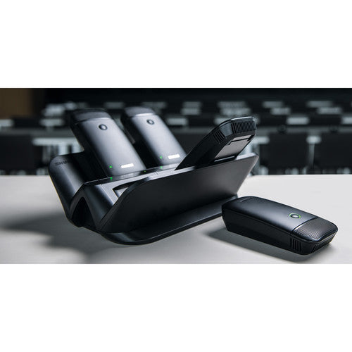 Shure ULXD6/O-H50 digital wireless omnidirectional boundary microphone transmitter in black for conferencing and installed AV systems