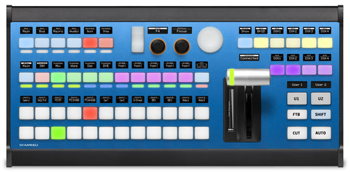 Skaarhoj AIR-FLY-PRO-V3B Broadcast Control Panel with customizable buttons and T-bar for professional video production.