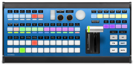 Skaarhoj AIR-FLY-PRO-V3B Broadcast Control Panel with customizable buttons and T-bar for professional video production.