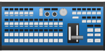 Skaarhoj AIR-FLY-PRO-V3B Broadcast Control Panel with customizable buttons and T-bar for professional video production.