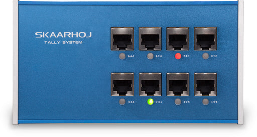 Skaarhoj ETH-TALLY-LINK-V2-X2 Ethernet Tally Link Controller with dual-channel support for reliable video production monitoring.