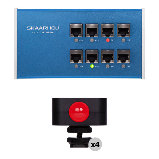 SKAARHOJ ETH-TALLY-LINK-V2-X4 - 4 Tally Light Controller with Ethernet connectivity and four output channels.