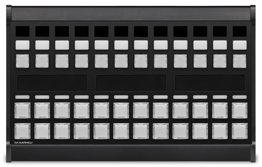 Skaarhoj MK48-V1B-BK Broadcast Controller with tactile buttons and custom control interface.